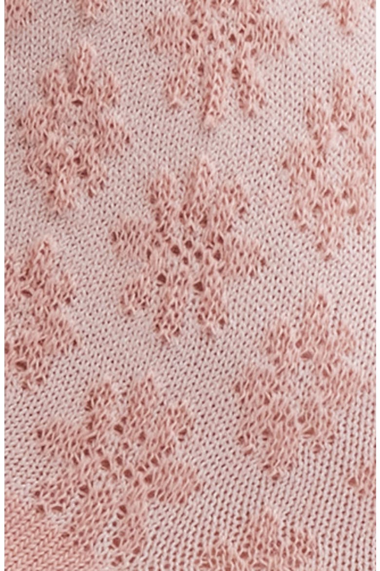 Floral Intarsia Quarter Socks, Alternate, color, BLUSH