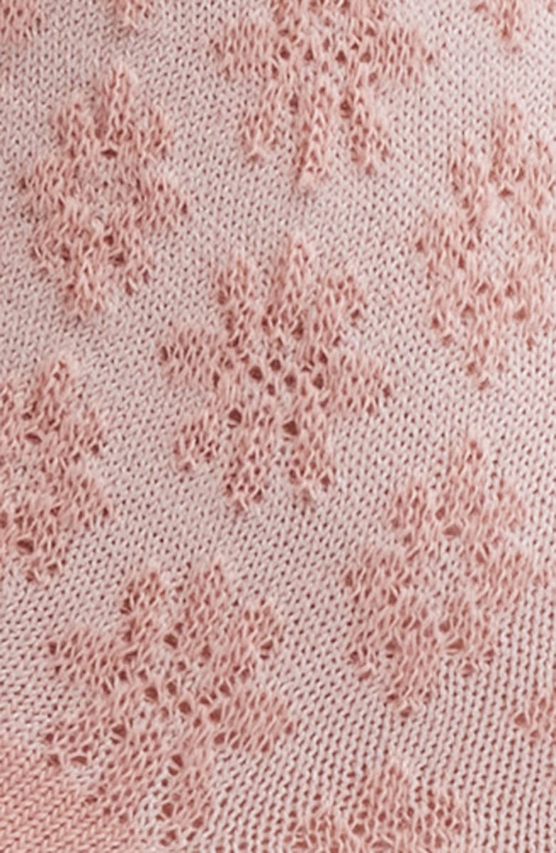 Stems Floral Intarsia Quarter Socks, Alternate, color, Blush