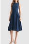 Sleeveless Bubble Hem Denim Midi Dress