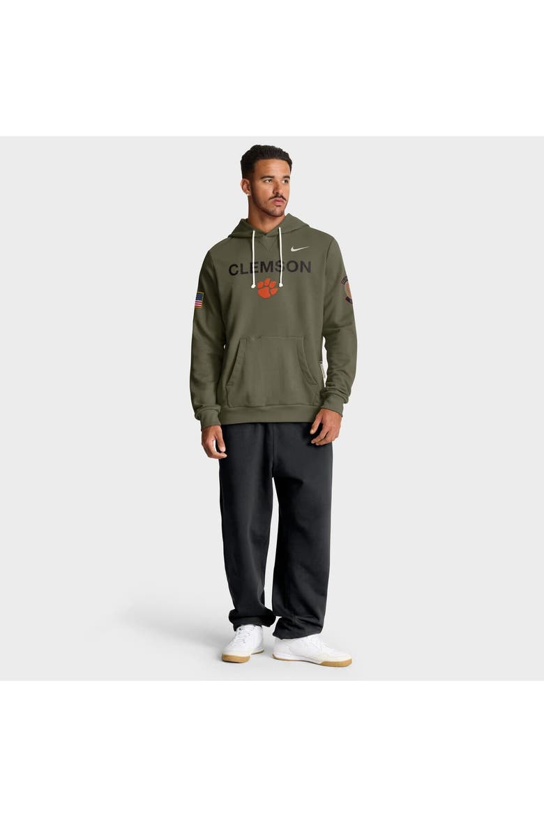 Men's Nike Olive Clemson Tigers 2025 Military Appreciation Performance Pullover Hoodie, Alternate, color, Olive