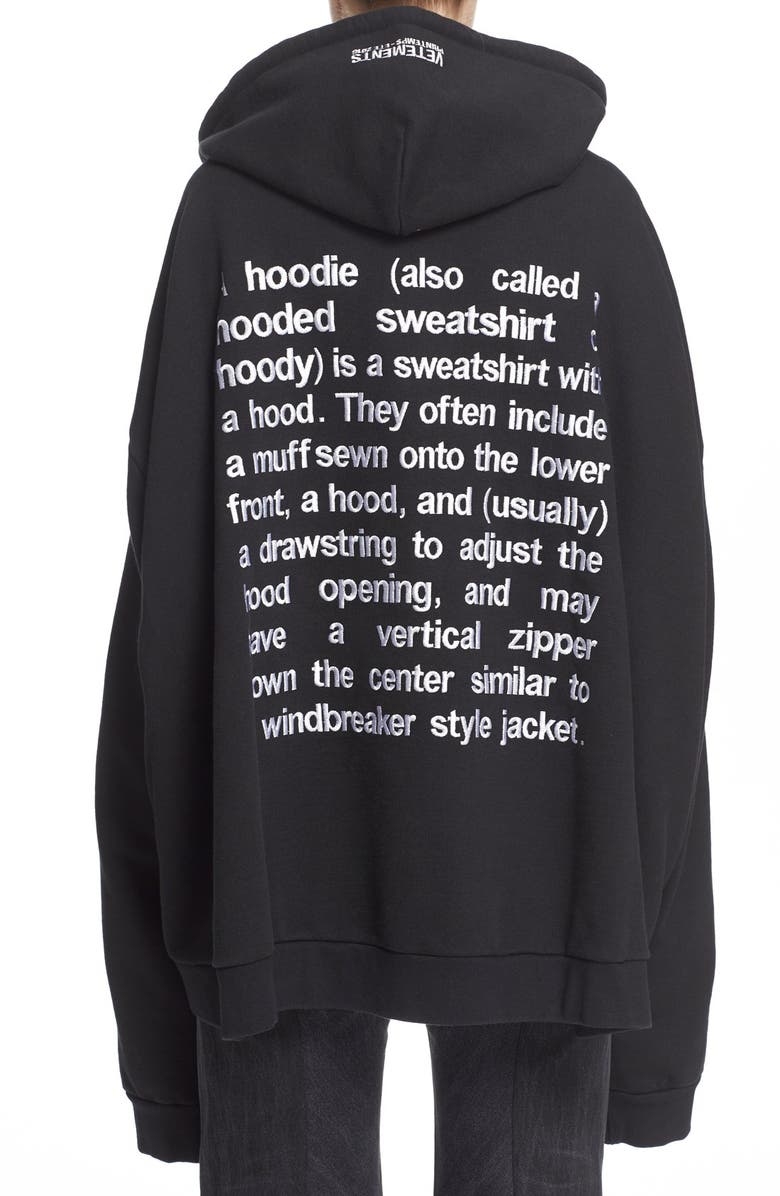 VETEMENTS Oversize Hoodie, Alternate, color, 