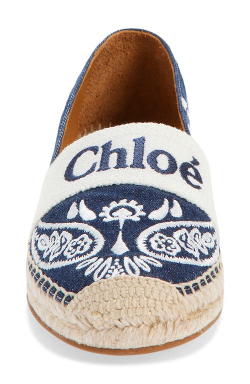 Chloé Logo Espadrille Flat In Blue