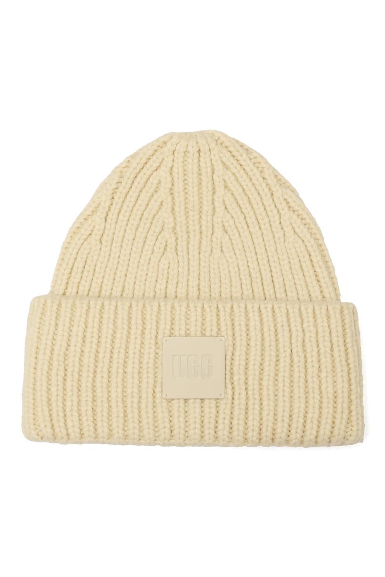 Chunky Ribbed Beanie, Main, color, CREAM