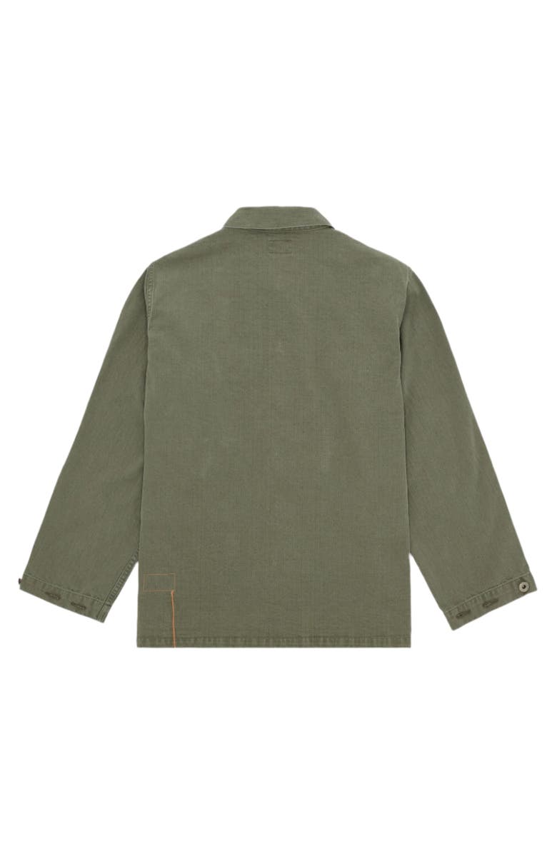 Fortela Newfrog Japan Herringbone Cotton Overshirt, Alternate, color, Green
