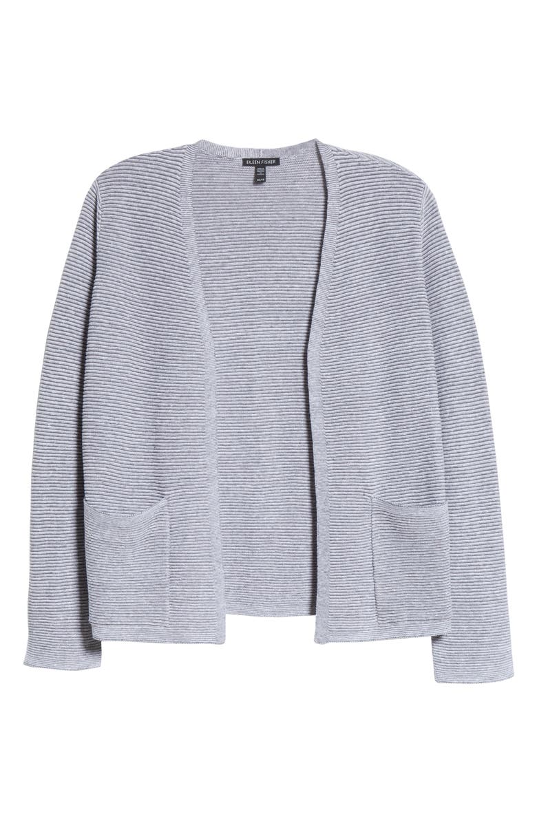 Eileen Fisher Ribbed Organic Linen & Cotton Cardigan, Alternate, color,