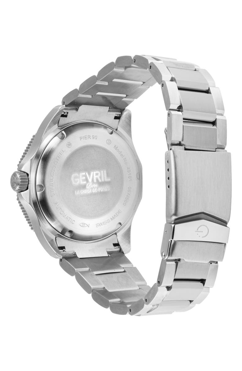 GEVRIL Pier 90 Swiss Automatic Bracelet Watch, 42mm, Alternate, color, 