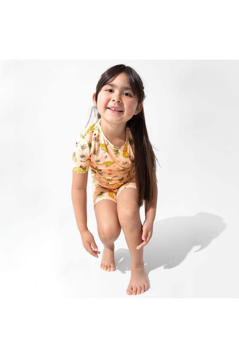 Pounce In Paradise Cheetah Kids 2-Piece Short Sleeve & Shorts Pajama Set, Alternate, color, Pounce In Paradise Cheetah