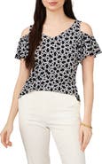 Chaus V-Neck Cold Shoulder Top