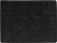 COACH Signature Embossed Leather Bifold Wallet