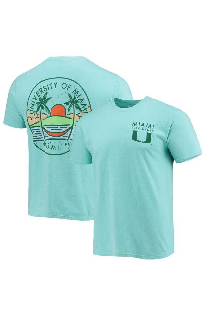 IMAGE ONE Men's Mint Miami Hurricanes Circle Scene Comfort Colors T-Shirt, Main, color, 