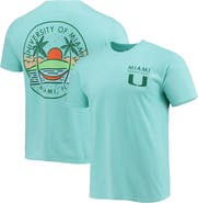 IMAGE ONE Men's Mint Miami Hurricanes Circle Scene Comfort Colors T-Shirt