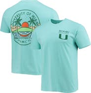 IMAGE ONE Men's Mint Miami Hurricanes Circle Scene Comfort Colors T-Shirt