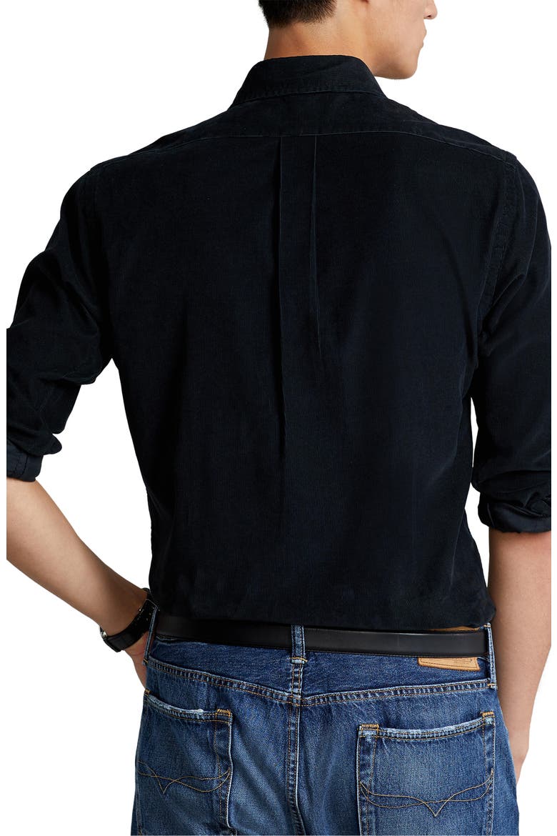 Classic Fit Corduroy Button-Down Shirt, Alternate, color, POLO BLACK
