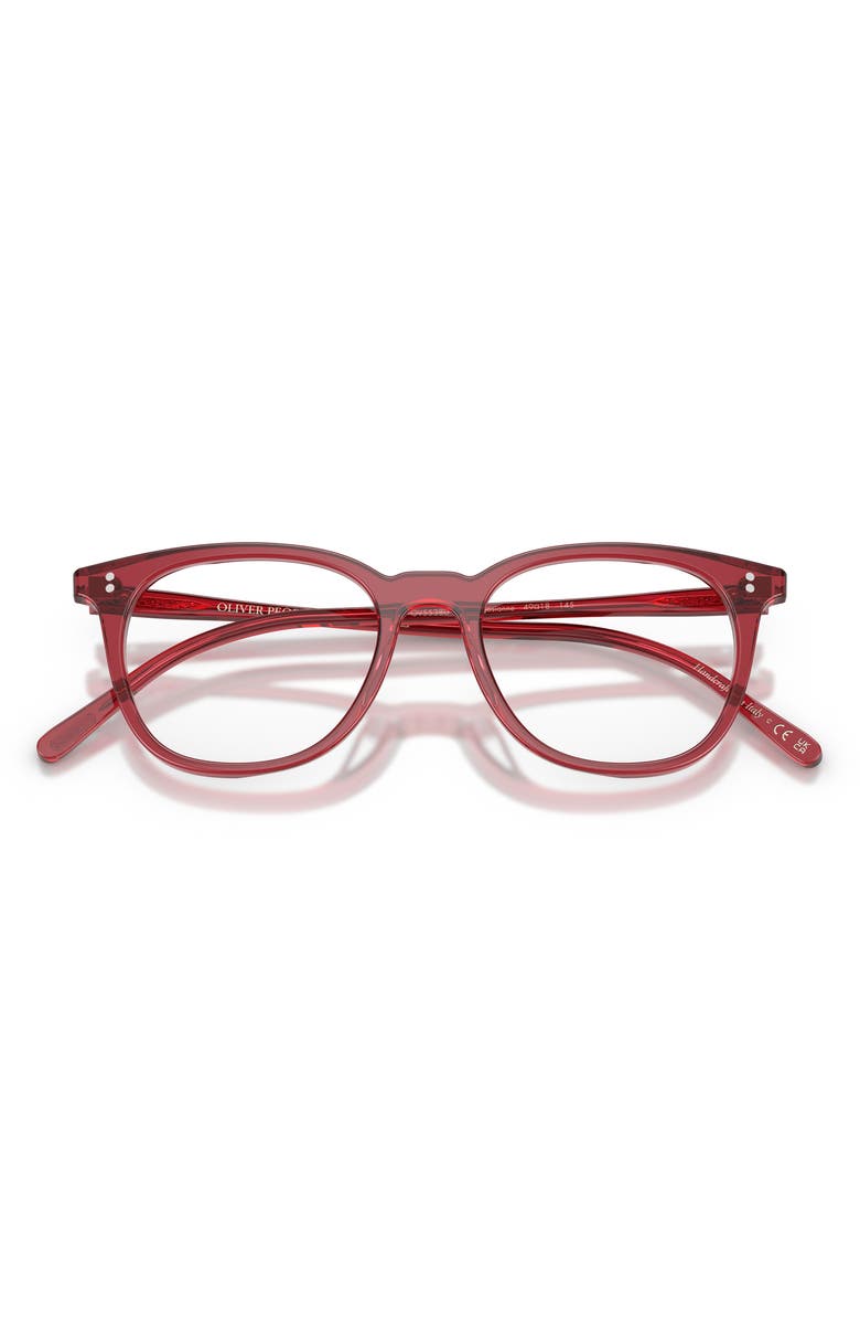Oliver Peoples 49mm Pillow Optical Glasses, Alternate, color, Translucent Rust/ Demo Lens