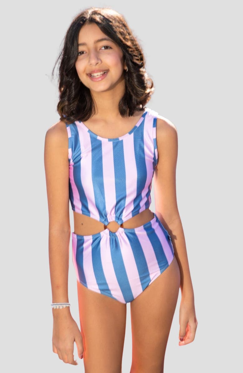 PixieLane Kids' Ring Cutout One-Piece Swimsuit, Alternate, color,