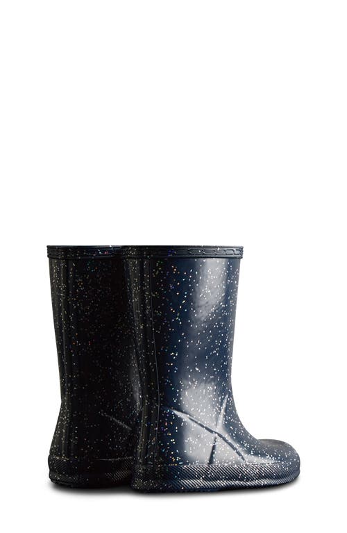 Hunter Kids' Original First Classic Glitter Rain Boot In Black