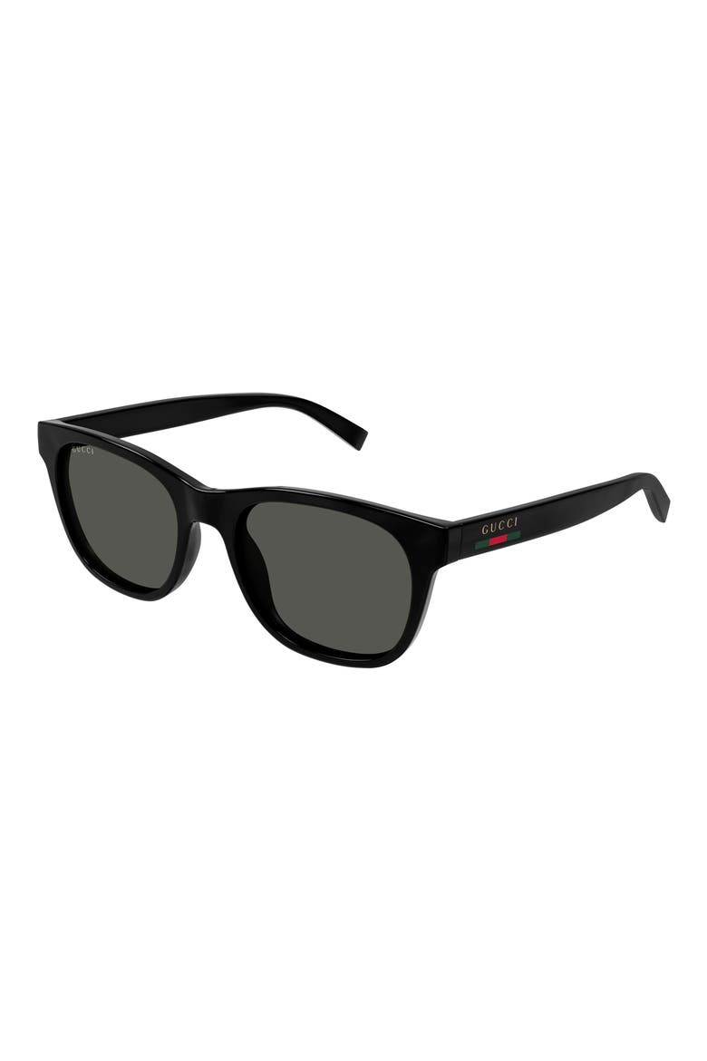 54mm Round Sunglasses, Alternate, color, BLACK