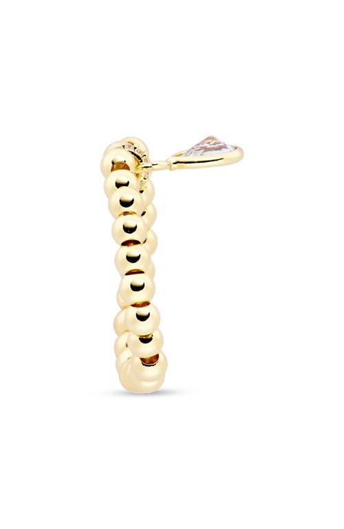 Covet Teardrop Cz Bead Stretch Ring In Gold
