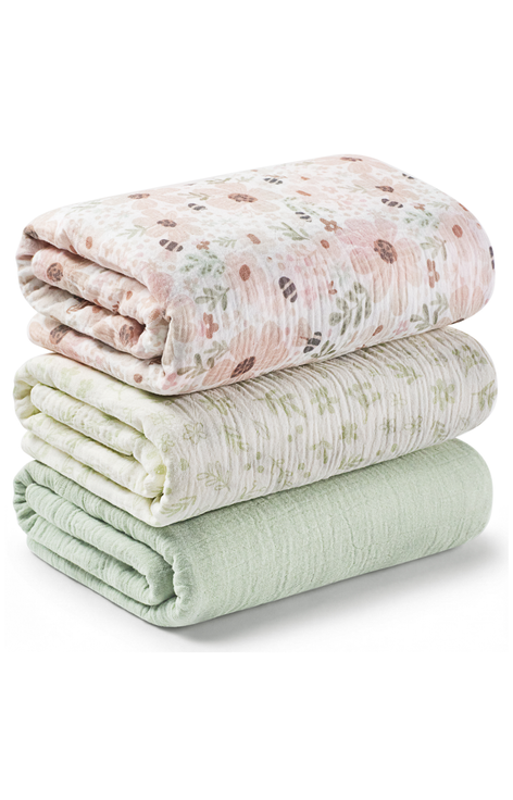 3-Pack Lyra Muslin Swaddle Blankets
