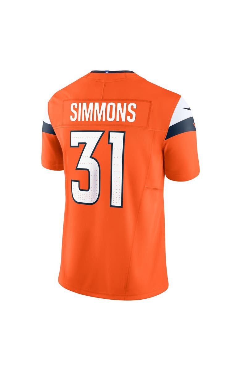 Nike Men's Nike Justin Simmons Orange Denver Broncos Vapor F.U.S.E. Limited Jersey, Alternate, color, 