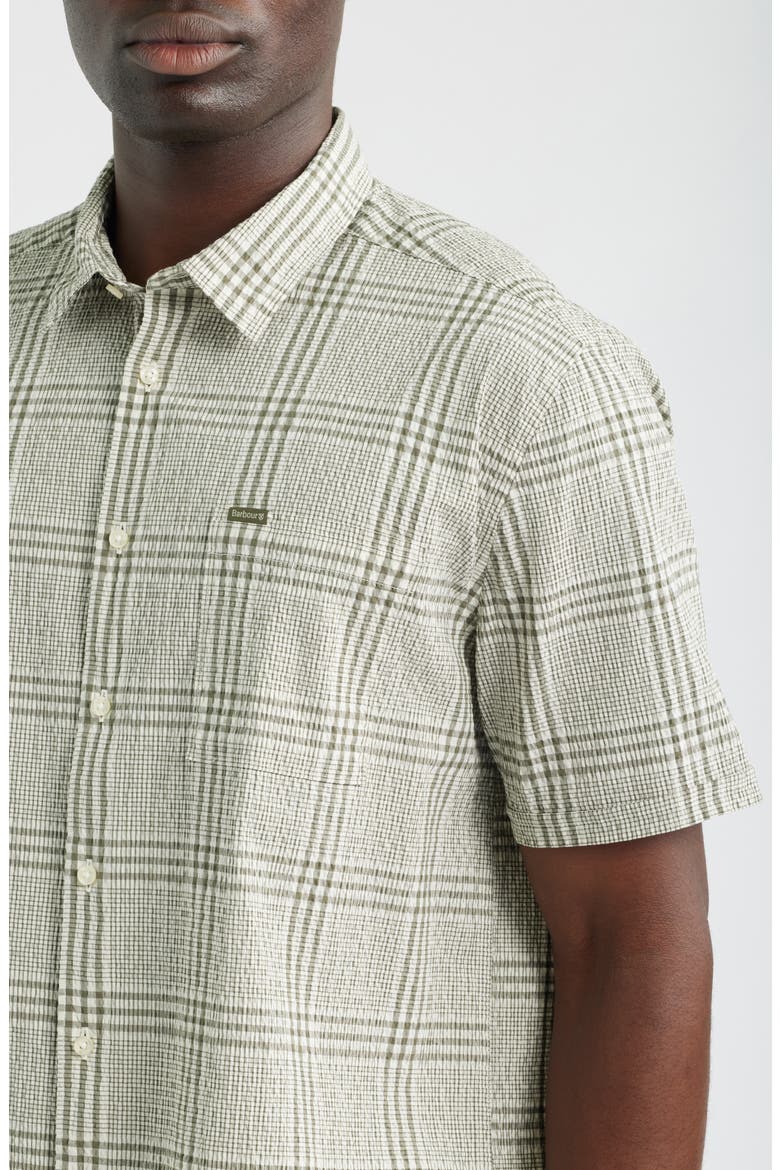Carrock Plaid Seersucker Short Sleeve Button-Up Shirt, Alternate, color, WHISPER WHITE