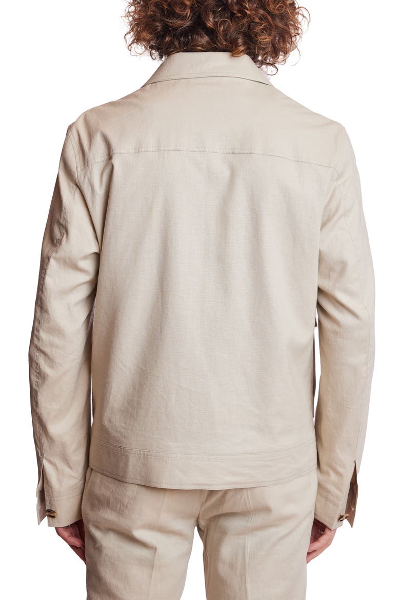 Milo Slim Fit Linen Blend Bomber Jacket, Alternate, color, TAN LINEN