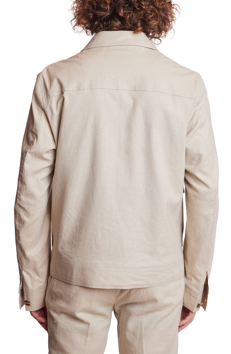 PAISLEY & GRAY Milo Slim Fit Linen Blend Bomber Jacket, Alternate, color, Tan Linen