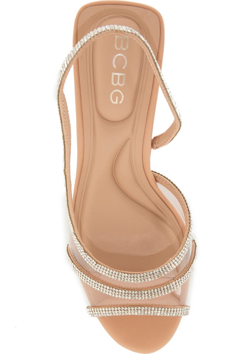 BCBG Sarin Rhinestone Clear Slingback Sandal, Alternate, color, Clear/Tuscany