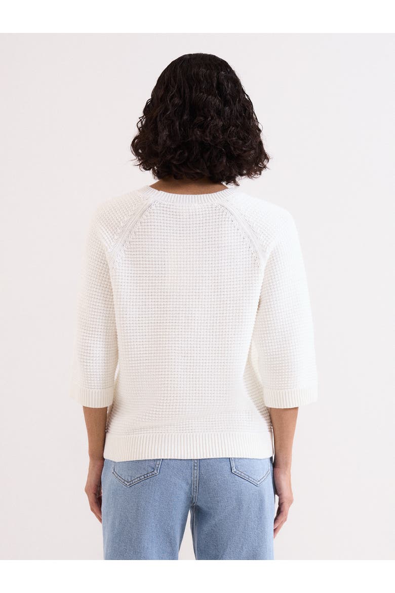 Odette Waffle Knit Sweater, Alternate, color, Ivory