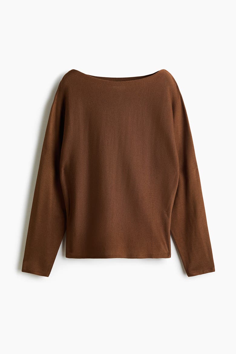 Off-The-Shoulder Sweater, Alternate, color, Brown