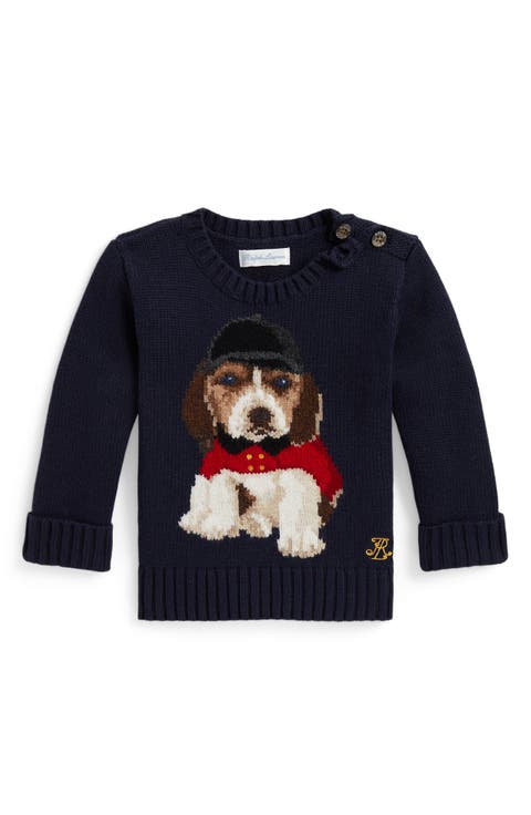 Dog Intarsia Cotton Sweater