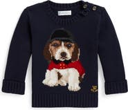 Ralph Lauren Dog Intarsia Cotton Sweater