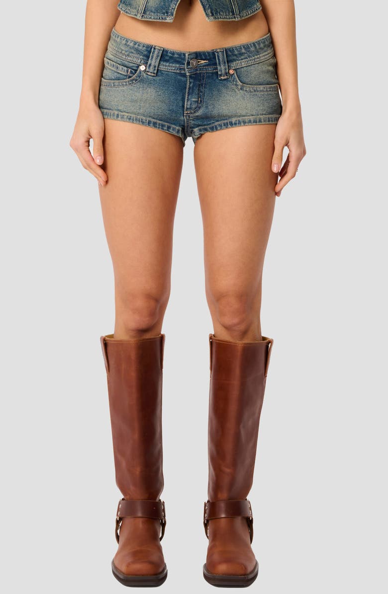 ABRAND Denim Mini Shorts, Main, color, Zahli