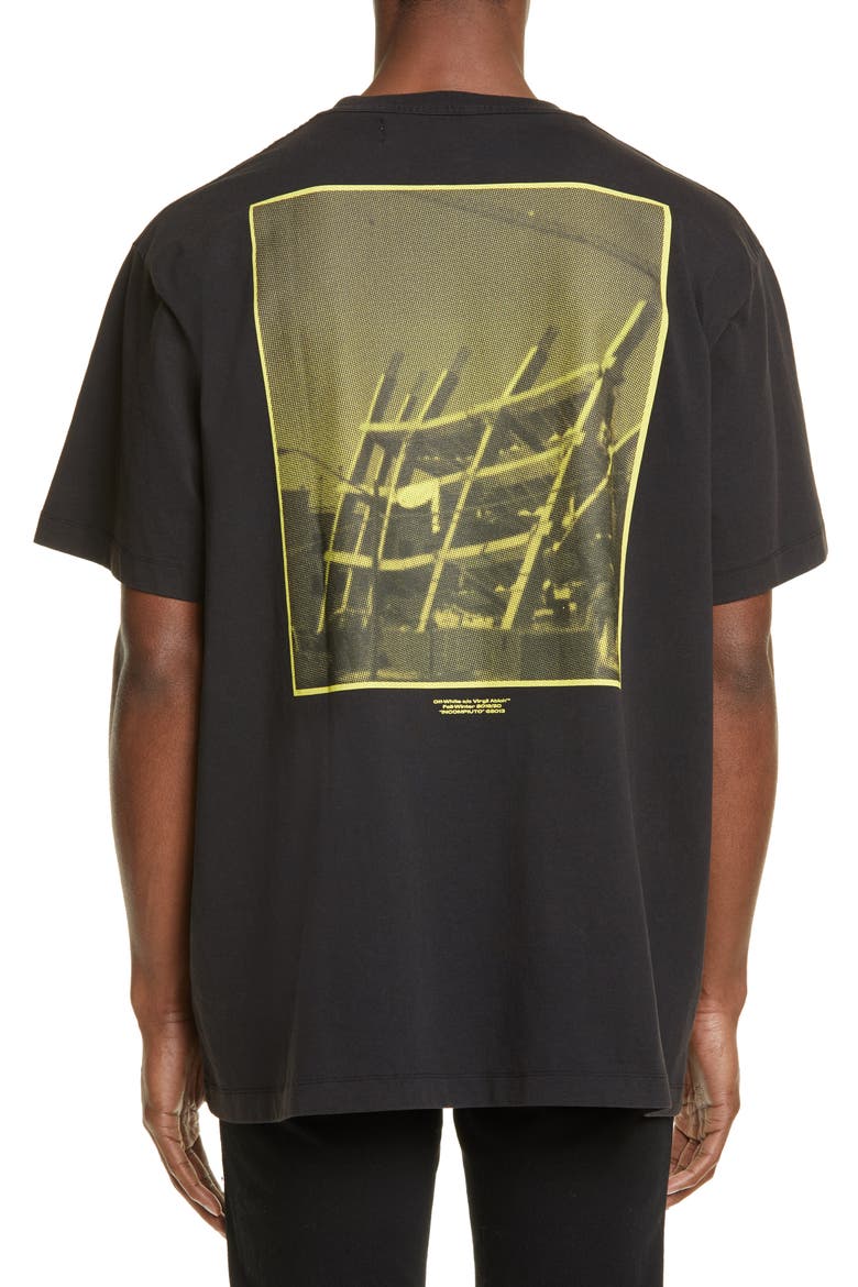 Halftone Oversize Graphic T-Shirt, Alternate, color, BLACK YELLOW