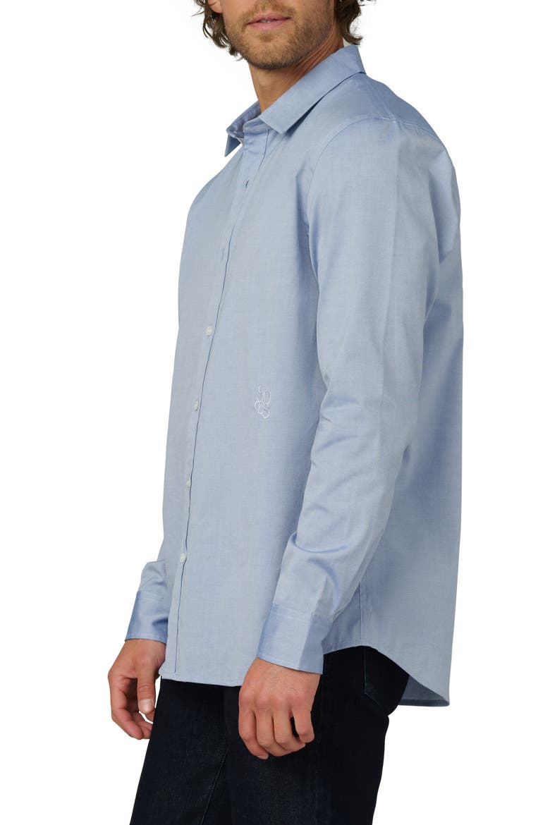 The Grant Monogram Button-Up Shirt, Alternate, color, DARK CHAMBRAY