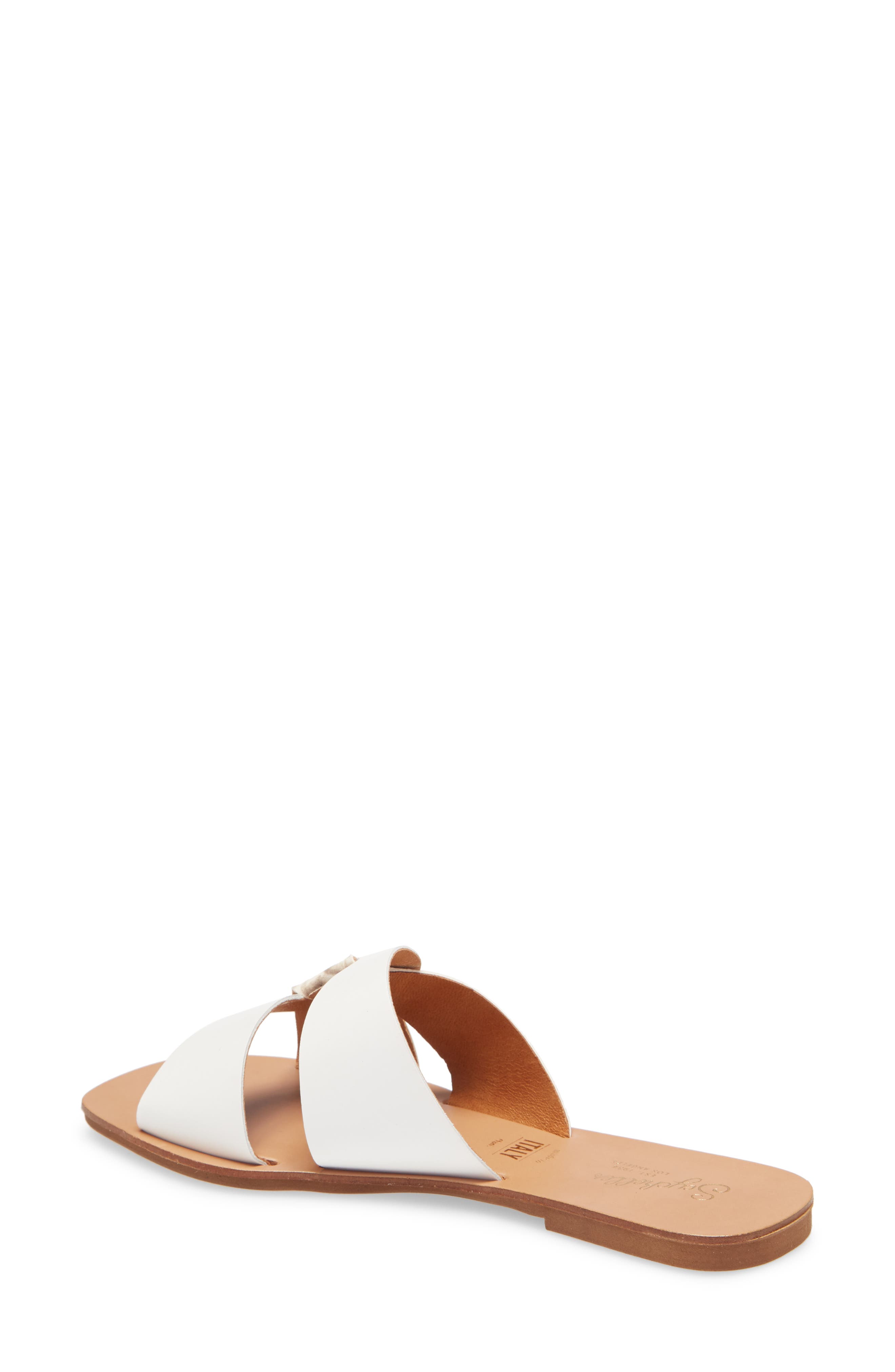 Ray of Sunshine Slide Sandal, Alternate, color, WHITE/ BEIGE EXOTIC