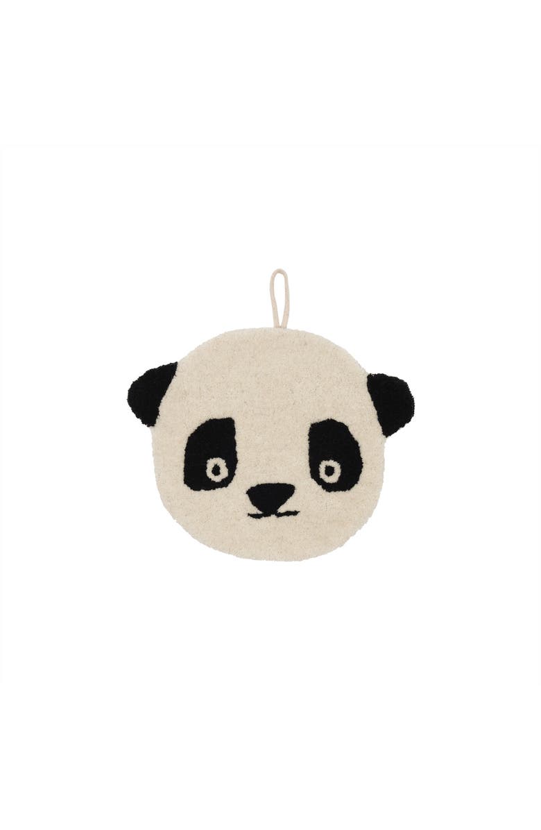 OYOY Panda Miniature Wallhanger, Main, color, White/Black
