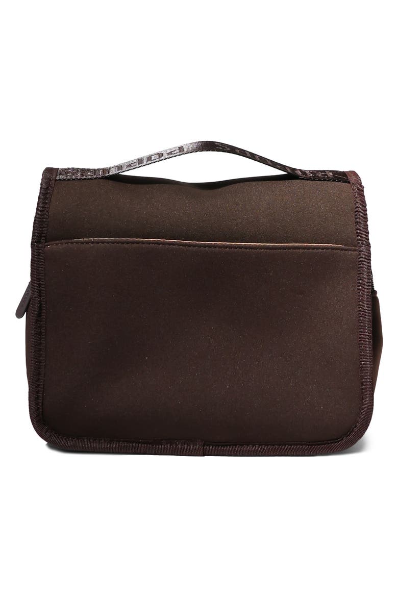 Neoprene Water Resistant Hanging Toiletry Case, Alternate, color, BROWN