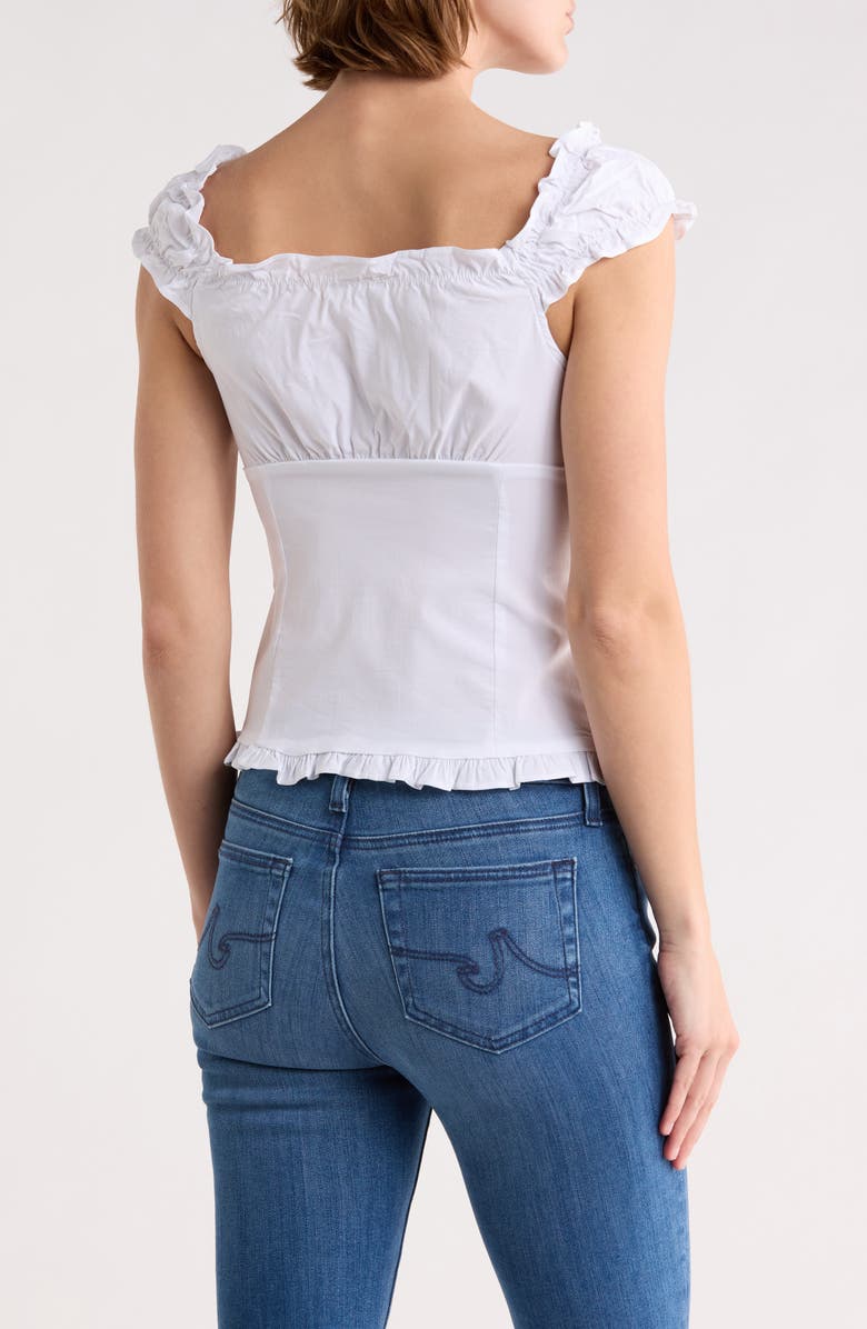 Blu Pepper Cap Sleeve Button Top, Alternate, color, White