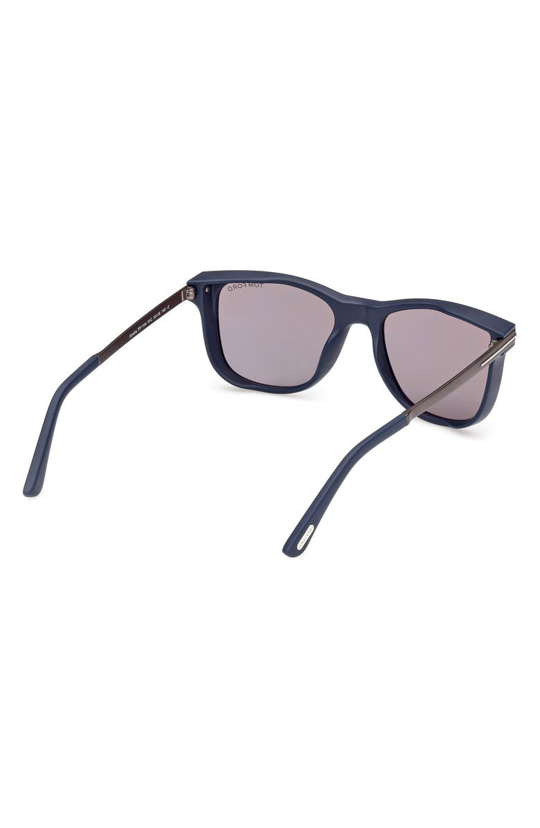 TOM FORD 53mm Square Sunglasses, Alternate, color, Navy Blue Gunmetal / T Logo