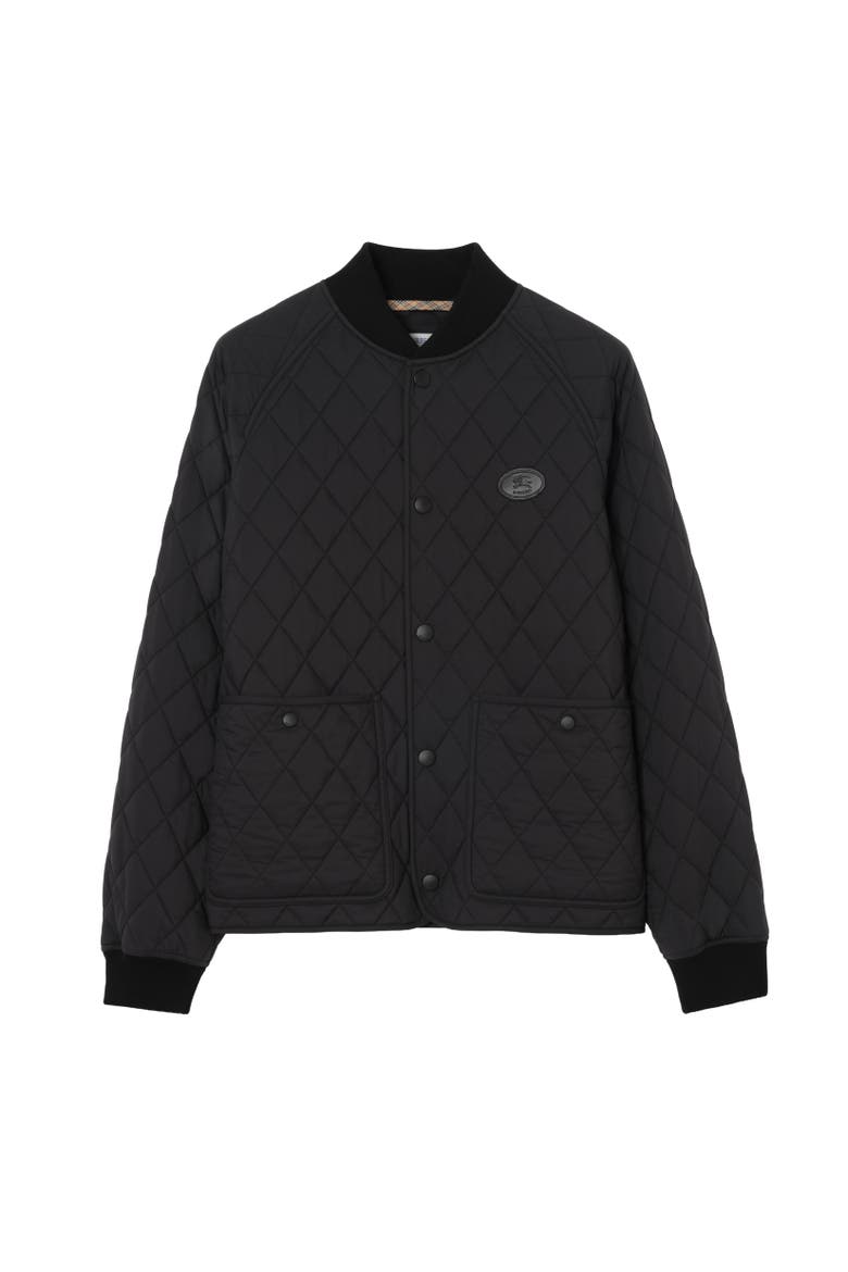 Quilted Nylon Jacket, Alternate, color, Black
