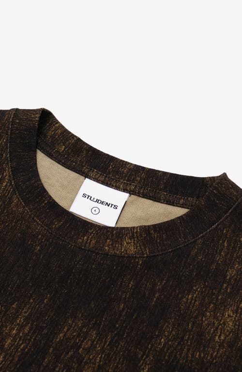 Students Halifax Camo Long Sleeve Cotton French Terry T-shirt In Brown