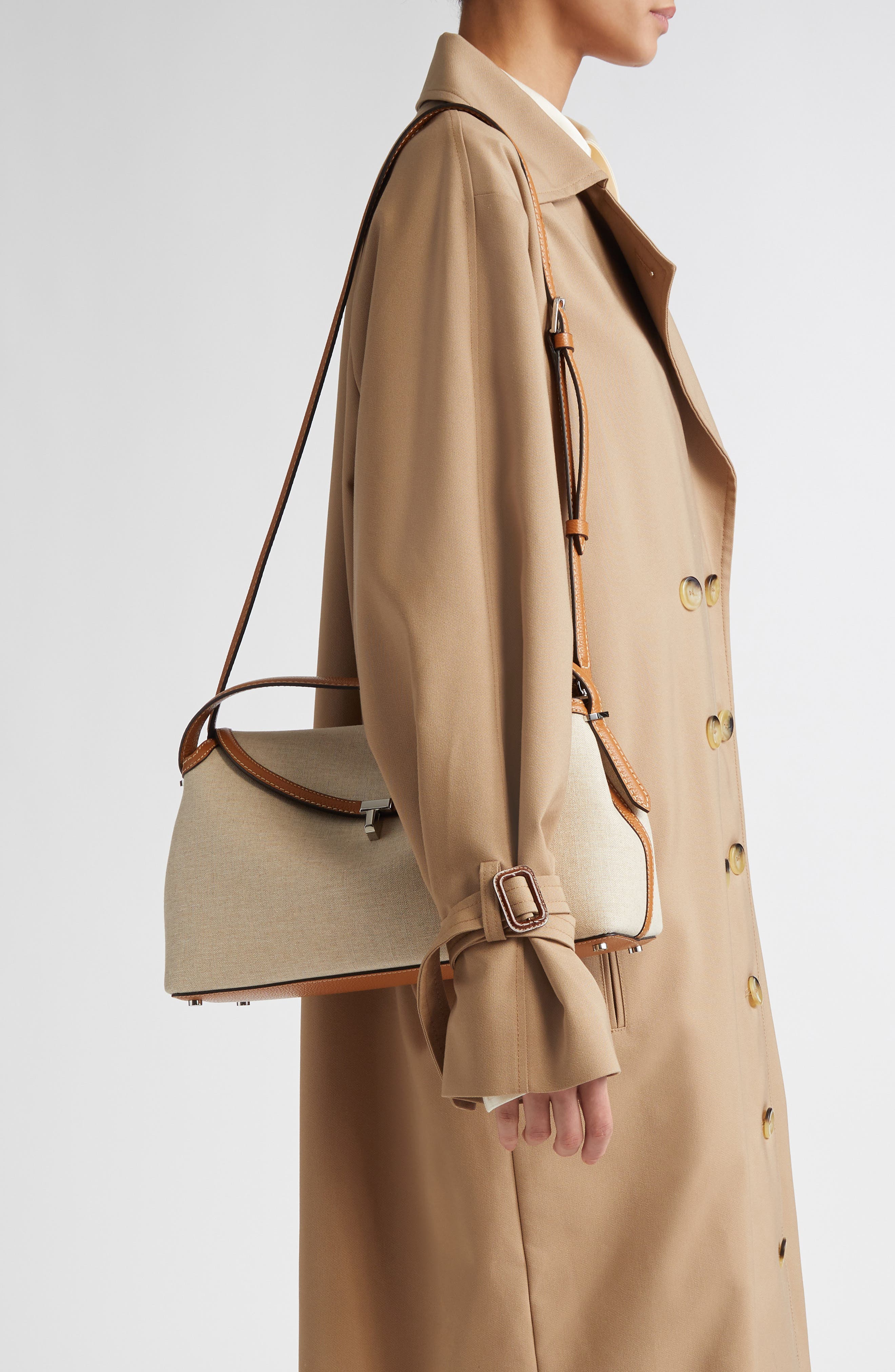 TOTEME T-Lock Canvas Top Handle Bag, Alternate, color, 