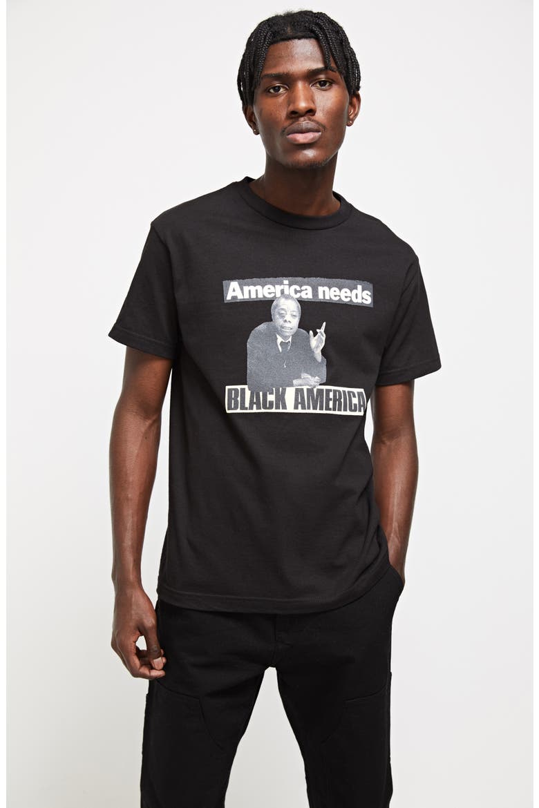 Black America Cotton Graphic Tee (Nordstrom Exclusive), Alternate, color, BLACK