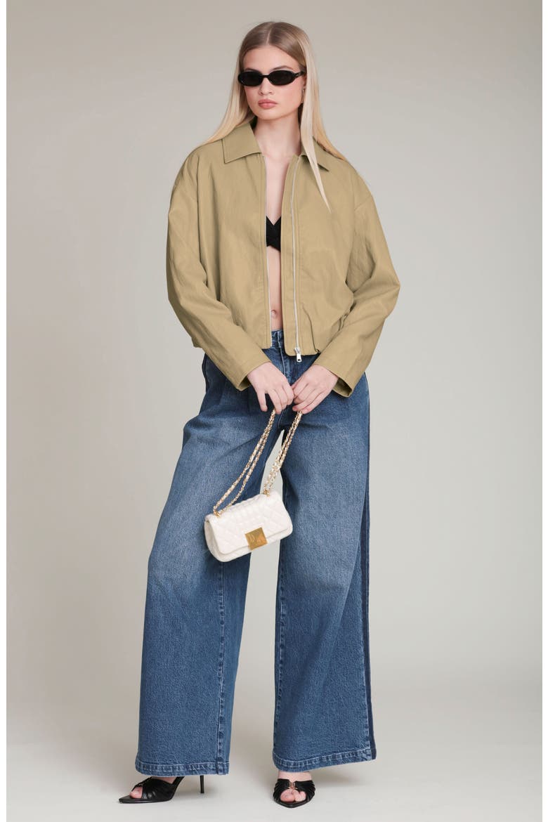 Faux-Ever Leather™ Minimalist Bomber Jacket, Alternate, color, OCHRE
