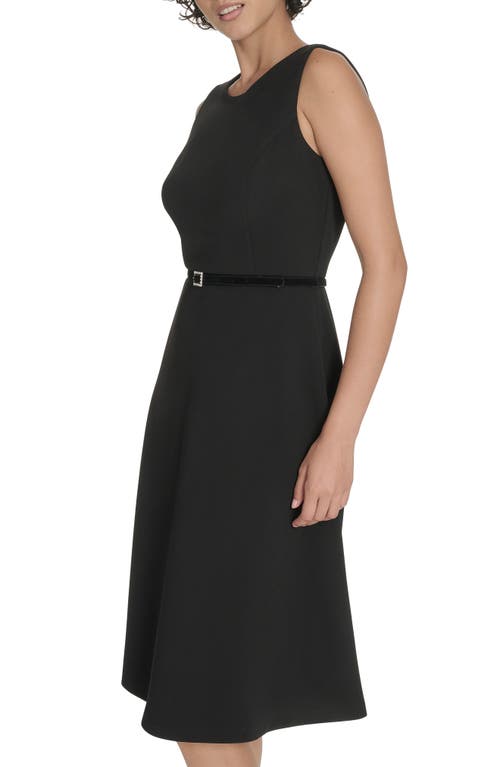 Tommy Hilfiger Sleeveless Scuba Crepe Midi Dress In Gray