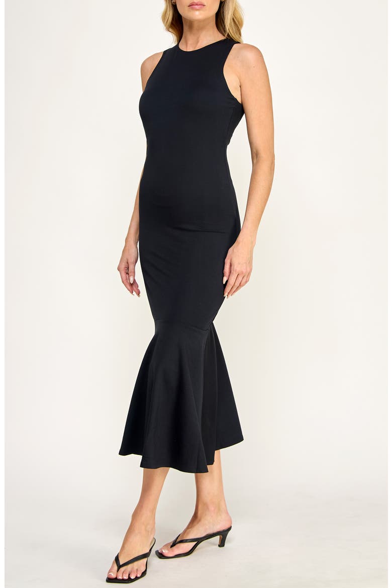Midi Trumpet Tank Dress, Alternate, color, BLACK BEAUTY