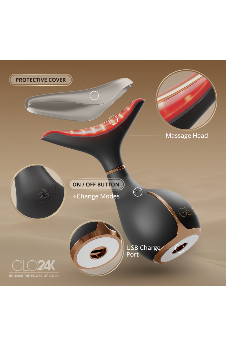 GLO24K UNLEASH THE POWER OF GOLD Skin Rejuvenation Beauty Device for Face and Neck, Alternate, color, Na