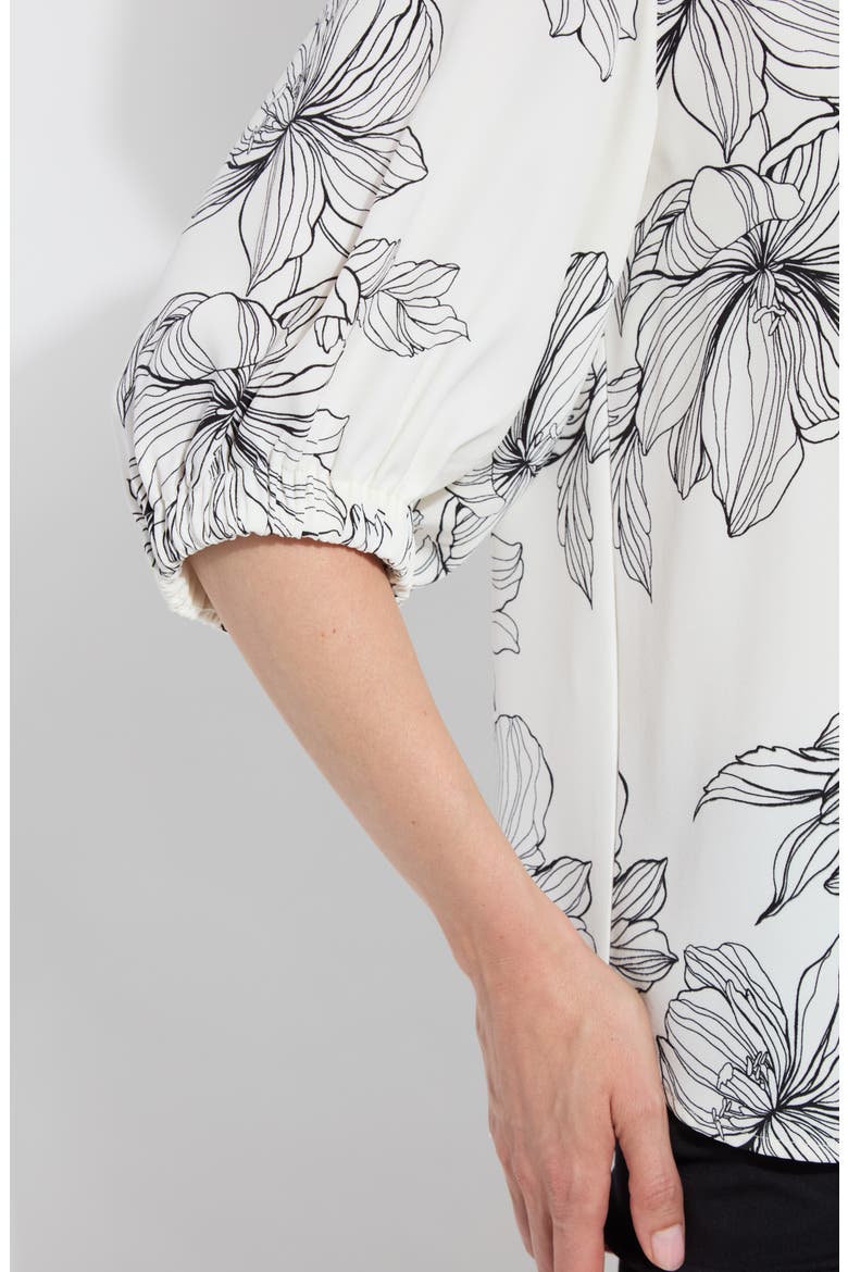 Veda Floral Balloon Sleeve Top, Alternate, color, TRES CHIC