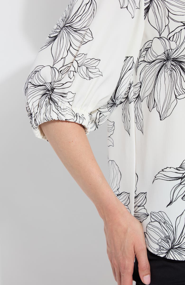 Lysse Veda Floral Balloon Sleeve Top, Alternate, color, Tres Chic